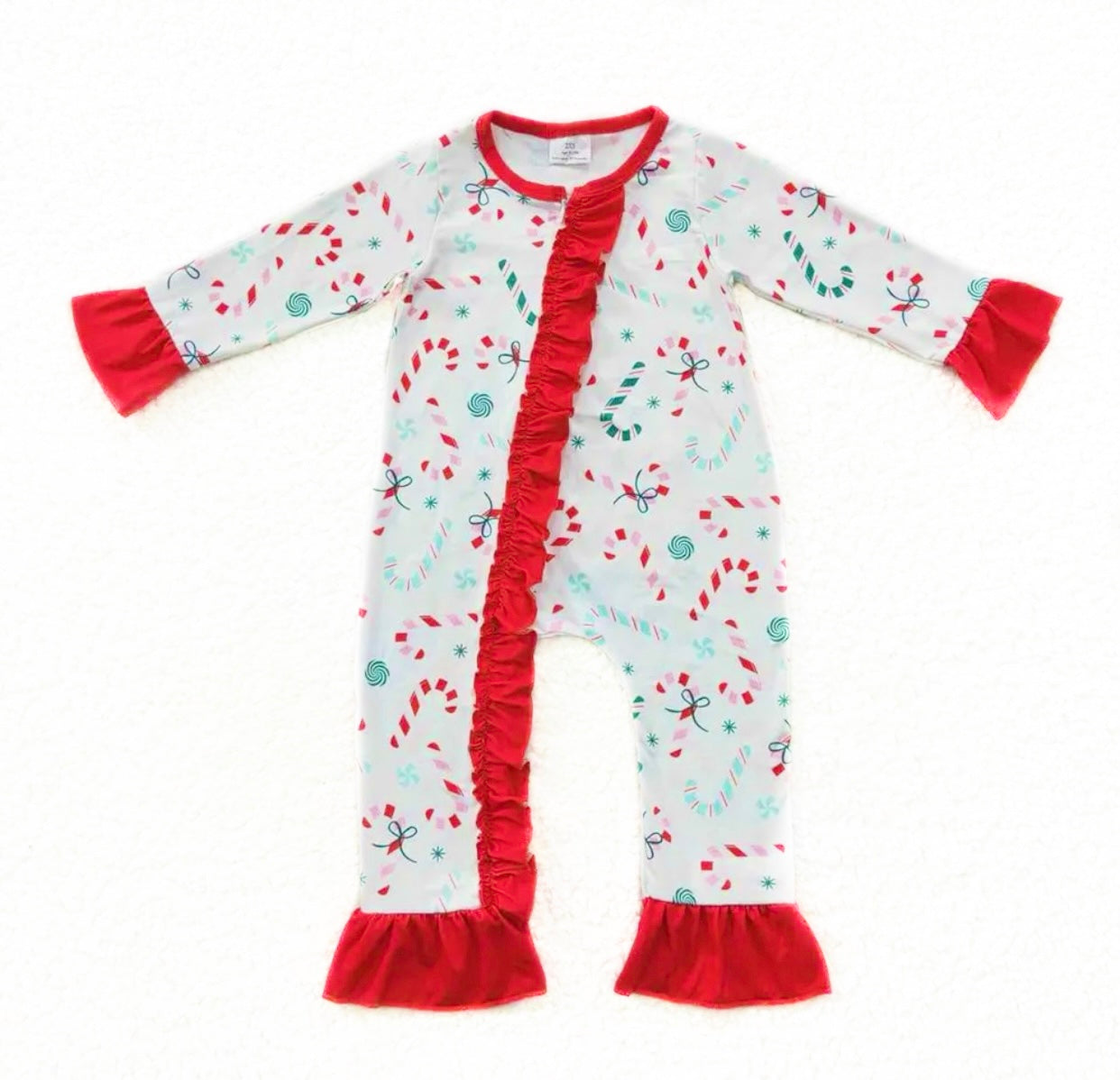 PRE-SALE* Candy Cane Ruffle Sleeper