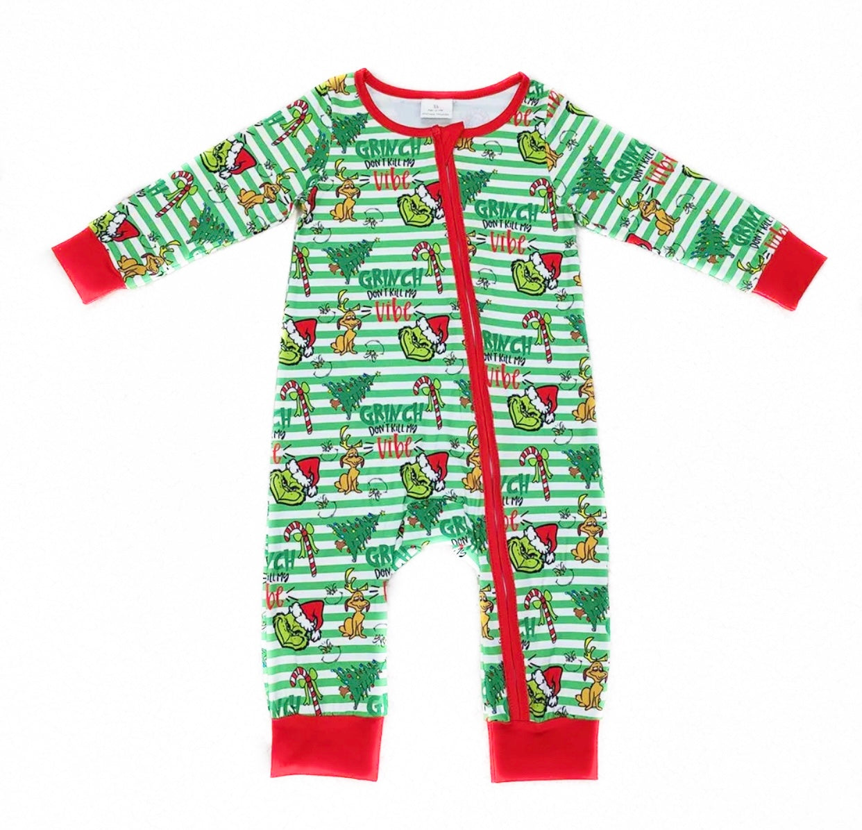 Striped Grinchmas Onesie