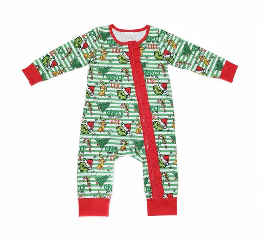 Striped Grinchmas Onesie