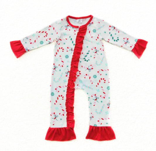 PRE-SALE* Candy Cane Ruffle Sleeper