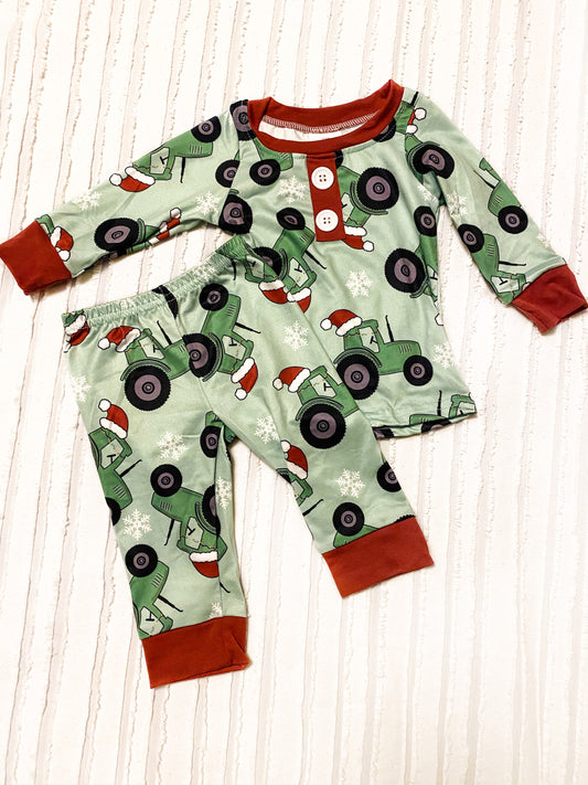 Santa's Tractor Pajamas