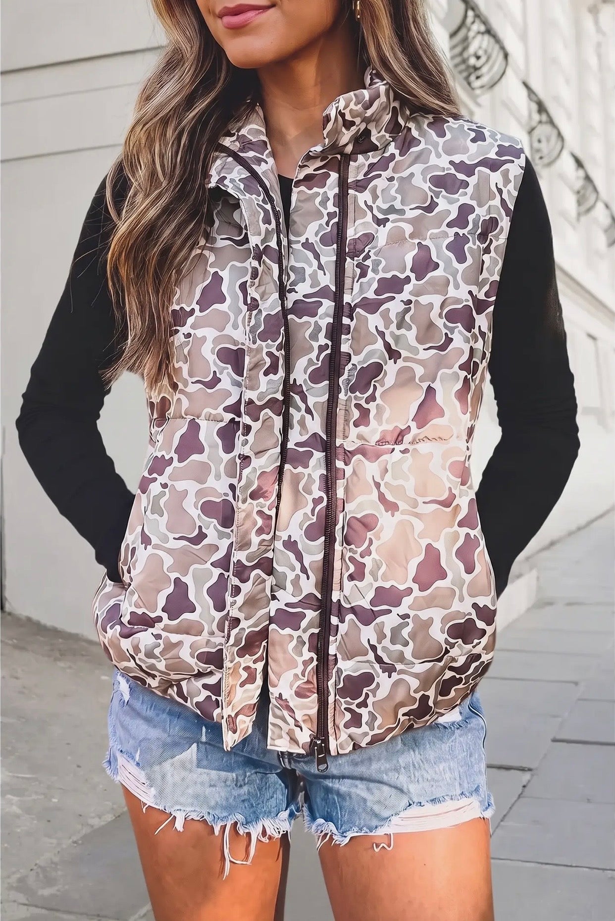 Pretty Camo Puff Vest