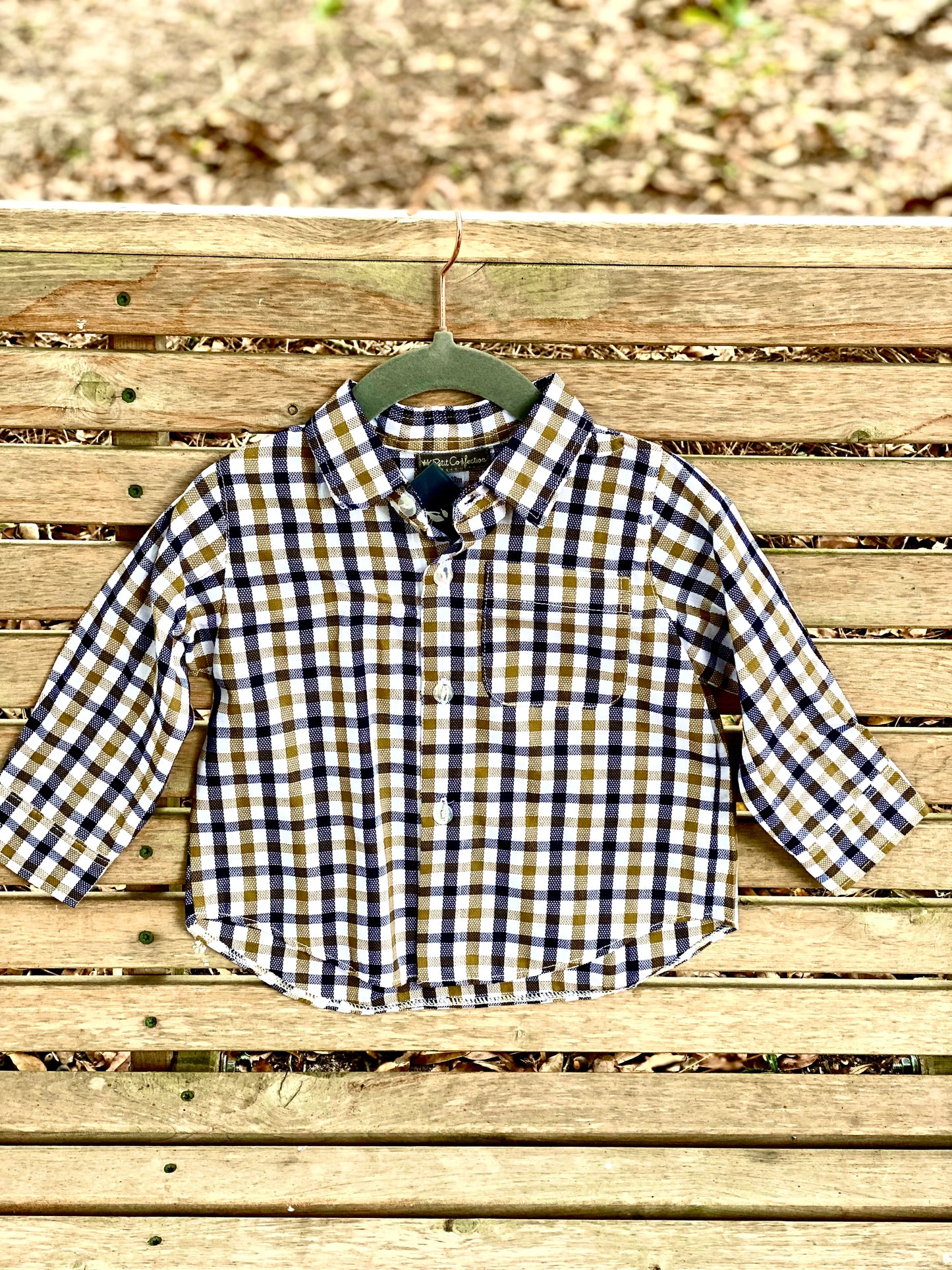 Golden Plaid Button Down