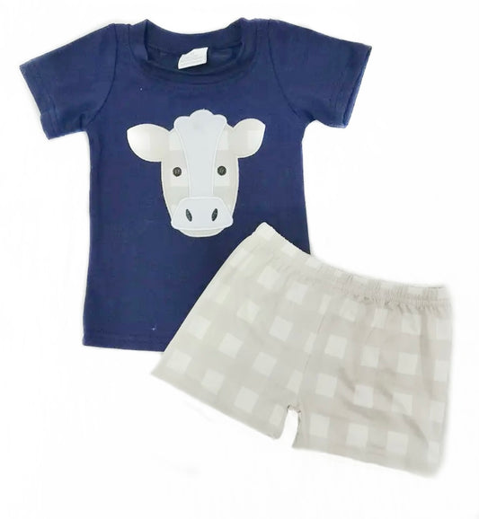 Plaid Cow Set