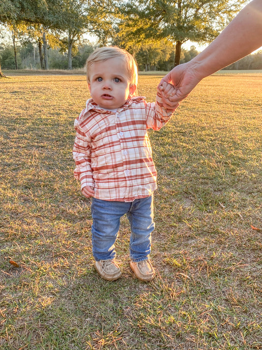 Playing in Plaid Button Up